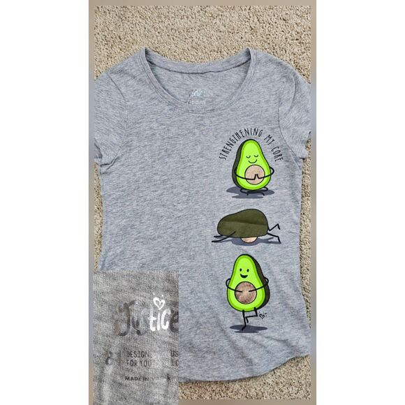 Justice Collection of Various Tops Flannel Hoodie T-Shirts Girls Size 8 - Picture 8 of 13